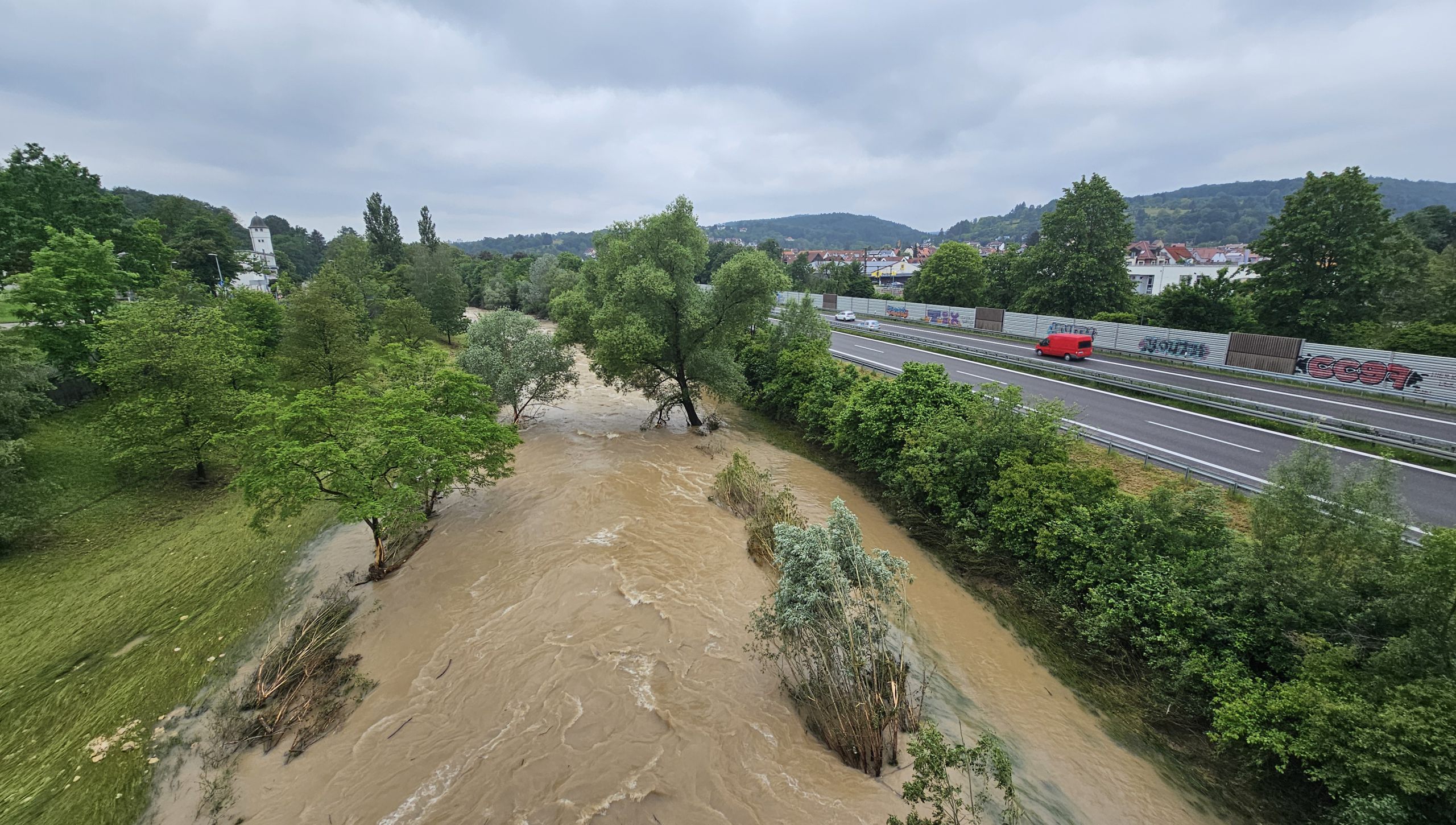 Schutzwald-Schurwald Hochwasser Fils